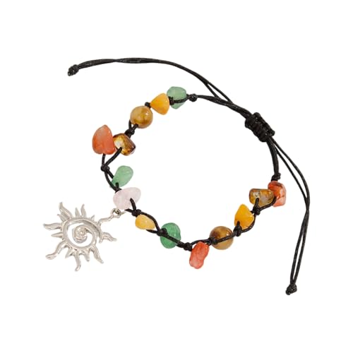 Handgefertigte Spiralen Sternperlen Armband Unregelmäßige Türkisfarbene Steine ​​böhmisch Inspirierte Schmuck Verstellbares Seilschluss Stern Handgewebtes Türkisfarbenes Armband von Azxcvbnm