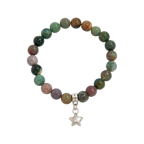 Handgefertigte Spiralen Sternperlen Armband Unregelmäßige Türkisfarbene Steine ​​böhmisch Inspirierte Schmuck Verstellbares Seilschluss Stern Handgewebtes Türkisfarbenes Armband von Azxcvbnm