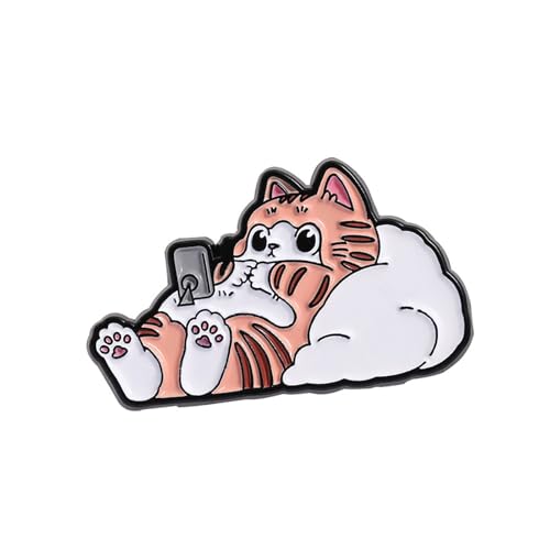 Lustige Katzenpin Pin Pin Trendy Alloy Kleidungsstab Für Tägliche Wear Partys Und Kreative Outfits Mode Katzen Emaille Brosche von Azxcvbnm