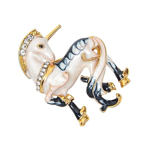 Schimmernde Metallpferd Brustbrosche Mit Sicherem Befestigungs Für Besondere Anlässe Und Ungezwungene Enhancer Schimmernde Weiße Pferdeslegierung Brosche von Azxcvbnm