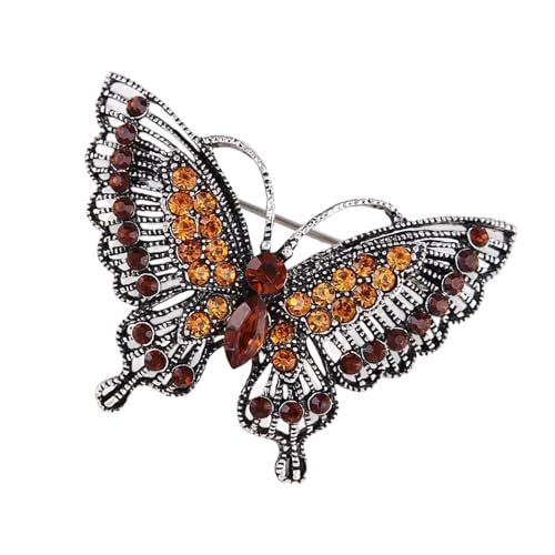 Stilvoller Schmetterling Strasssteine ​​Pin Pin Sturdy Alloy Handwerkskunst Für Hochzeitstag Weihnachtsfeier Outfits Schmetterling Brosche Für Frauen von Azxcvbnm
