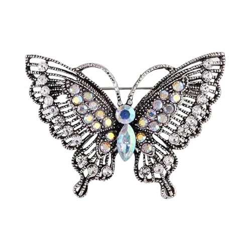 Stilvoller Schmetterling Strasssteine ​​Pin Pin Sturdy Alloy Handwerkskunst Für Hochzeitstag Weihnachtsfeier Outfits Schmetterling Brosche Für Frauen von Azxcvbnm