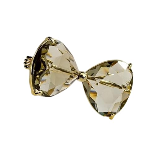 Stylish Bowknot Pin Sturdy Alloy Designs Eleganter Brautschmuck Sicherer Verschluss Für Empfindliche Hautkristalle Bogenknoten Brosche von Azxcvbnm