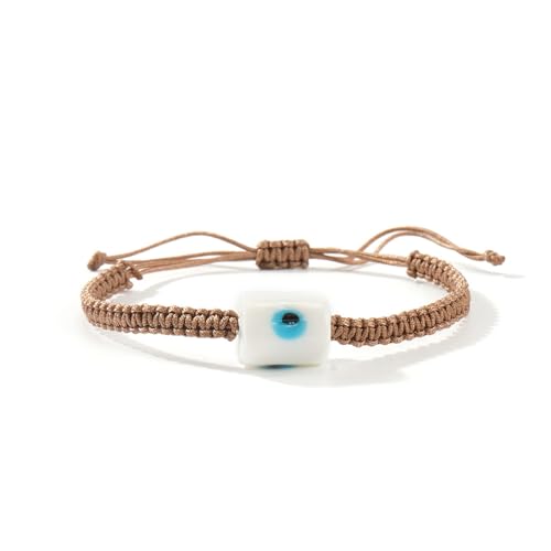Stylish Light Luxuriöses Armband Drum Eye Glass Perlen Designs Verstellbares Baumwollkabelschmuck Für Tägliche Verschleiß Weich Verstellbarer Armband von Azxcvbnm