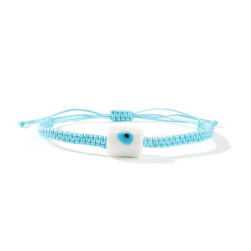 Stylish Light Luxuriöses Armband Drum Eye Glass Perlen Designs Verstellbares Baumwollkabelschmuck Für Tägliche Verschleiß Weich Verstellbarer Armband von Azxcvbnm