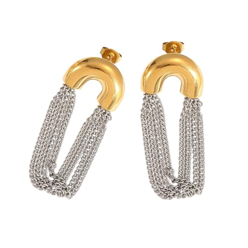 Trendy Layer Fringe Hangle Ohrringe Tragbare Designs Edelstahl Für Lässige Offizielle Outfits Alltag Abend Kleidung Ohrringe von Azxcvbnm