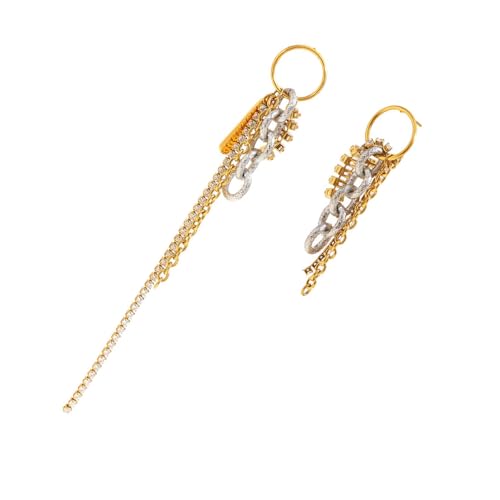 Zirkoniale Quasten Ohrringe In Goldplattiertem Edelstahl Leichtes Bequemes Design Zirkon Quasten Ohrringe von Azxcvbnm