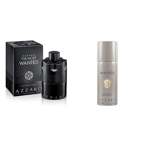 Azzaro The Most Wanted Intense Parfüm für Herren | 100ml | Eau de Parfum | Kräftig-würziger Männer Duft + Azzaro Wanted Deodorant Herren | Deo Männer | Deodorant Spray | Azzaro Deo | 150ml von Azzaro