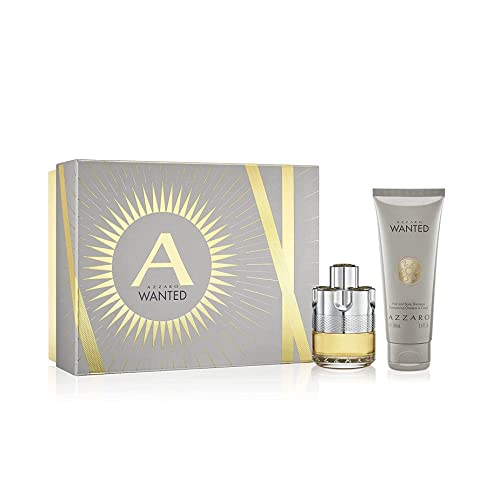 Azzaro Wanted Set, Mit Eau de Toilette, Hair & Body Shampoo und Duschgel, Mit würzigem Duft, 2-teilig von Azzaro