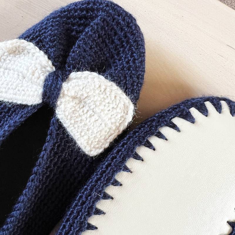 Handgestrickte Hausschuhe - Damen Strapazierfähig Nonslip Base Muttertagsgeschenke von Azzohandknitted