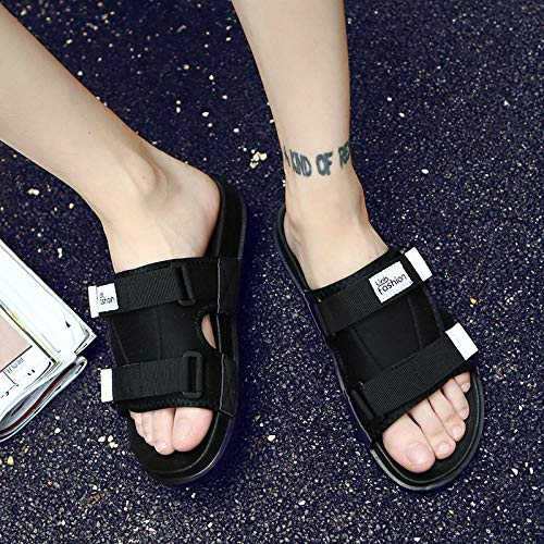 B/H massagehausschuhedamen，Sommer lässige Modesandalen, weiche Outdoor-Sandalen-A black_42，MassagePunktSlippers von B/H