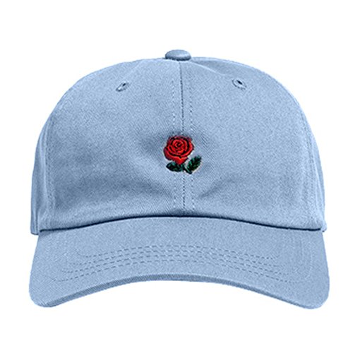 B/N TriLance Fancy Unisex Damen Herren Outdoor Baseball Cap Casual Cool Modisch Sonne Geschützter Brief Rose Muster Bestickte Baseballmütze für Tourist Strand Camping Picknick von B/N