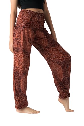 B BANGKOK PANTS Haremshose Damen Yoga Boho Kleidung mit Taschen, Blossom Orange, Einheitsgröße B BANGKOK PANTS Haremshose Damen Yoga Boho Kleidung mit Taschen, Blossom Orange, Einheitsgröße von B BANGKOK PANTS