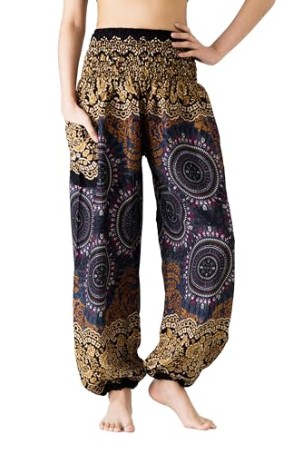 B BANGKOK PANTS Haremshose für Damen, Yoga, Boho-Kleidung mit Taschen, 48/52/Mehr von B BANGKOK PANTS