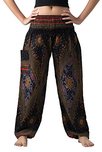 B BANGKOK PANTS Haremshose für Damen, Yoga, Boho-Kleidung mit Taschen, Einheitsgröße B BANGKOK PANTS Haremshose für Damen, Yoga, Boho-Kleidung mit Taschen, Einheitsgröße von B BANGKOK PANTS