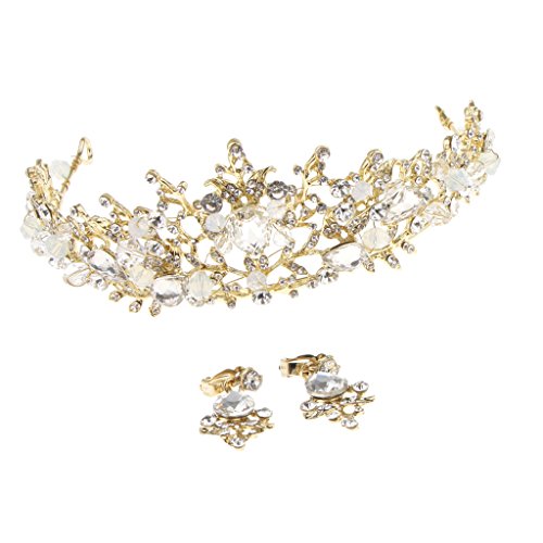 B Baosity Braut Tiara Und Ohrringe Set Bankett Prom Stirnband von B Baosity