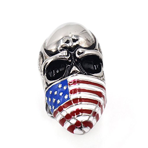 B Baosity Evil Schädelkopf Finger Biker Ringe mit Bunter Maske Der Amerikanischen Flagge, US 13 von B Baosity