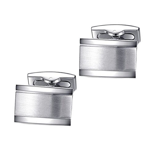 B Baosity Messing Gebürstet Silber Herren Manschettenknöpfe Oberhemd Nieten Manschettenknopf von B Baosity