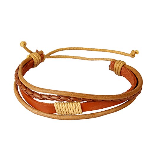 B Baosity PU Seil Armband Khaki Craft Gewebtes Armband Armreif Geflochtenes Armband von B Baosity