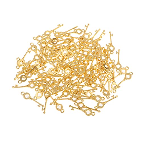 B Baosity Packung mit 100 Schlüsselförmige Anhänger Handcraft Alloy Jewelry DIY Making, Golden von B Baosity