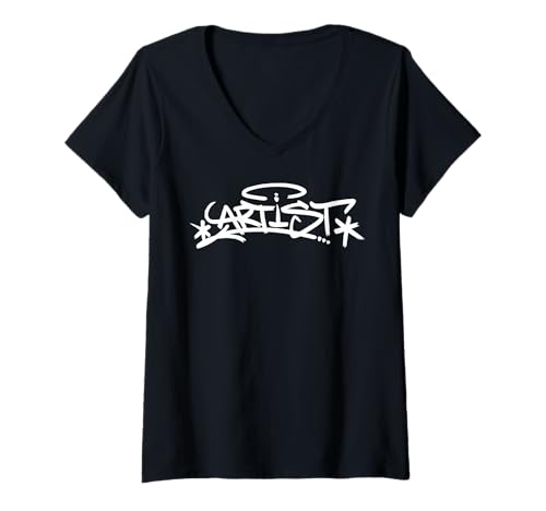 Damen Künstler – Graffiti Street Art Hip Hop Sprayer Handstyle Tag T-Shirt mit V-Ausschnitt Damen Künstler – Graffiti Street Art Hip Hop Sprayer Handstyle Tag T-Shirt mit V-Ausschnitt von B!GUP GRAFFITEES