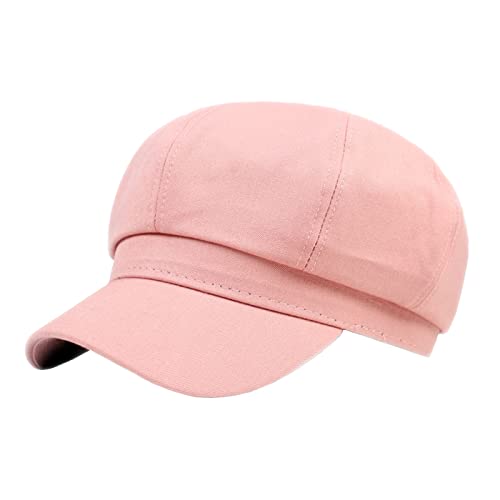 B-HOT Damen Newsboy 8 Panel Cabbie Painter Baker Boy Flache Kappe für Herren Damen Baumwolle Schirmmütze, A: Rosa, Einheitsgröße von B-HOT