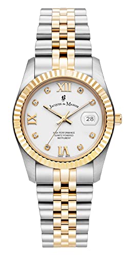 Jacques Du Manoir Damen Analog Quarz Uhr mit Edelstahl Armband JWL01305 von B JACQUES DU MANOIR