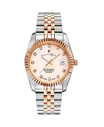 Jacques Du Manoir Damenuhr - Inspiration, 36 mm Analog Quarzuhr mit Edelstahl Armband von B JACQUES DU MANOIR