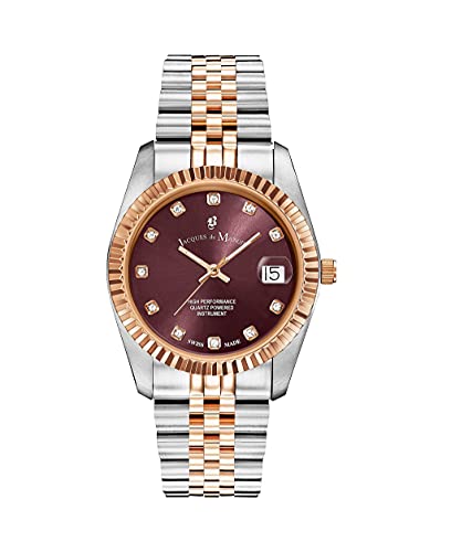 Jacques Du Manoir Damenuhr - Inspiration, 36 mm Analog Quarzuhr mit Edelstahl Armband von B JACQUES DU MANOIR