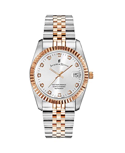 Jacques Du Manoir Damenuhr - Inspiration, 36 mm Analog Quarzuhr mit Edelstahl Armband von B JACQUES DU MANOIR