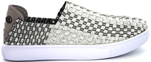 B M BERNIE MEV NEW YORK Women's Slip-On Vee Cha Cha ist ein ultraleichter, komfortabler Laufsport mit Memory-Schaum-Einlegesohle und ultraleichter Sohle, silber grau, 35 EU von B M BERNIE MEV NEW YORK