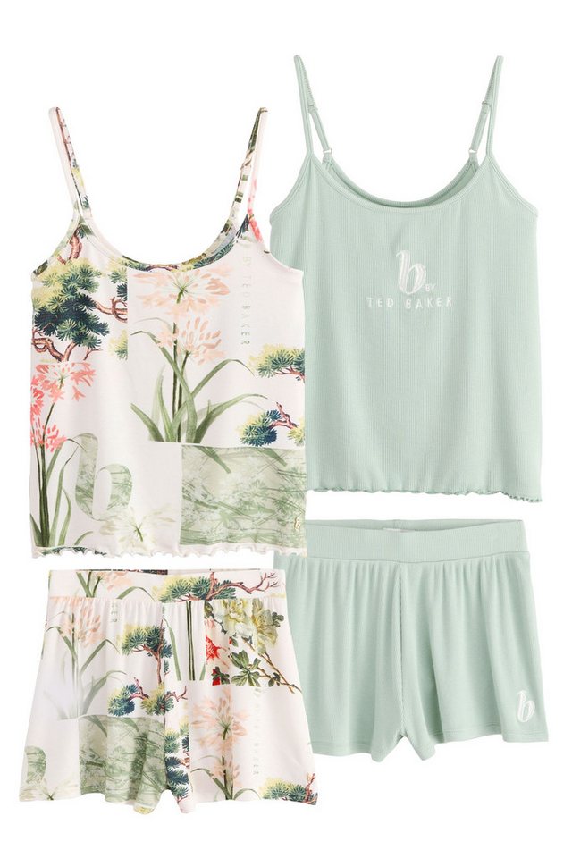 B by Ted Baker Pyjama B by Ted Baker 2er-Pack Viskose-Shorts, Leo-Print (4 tlg) von B by Ted Baker
