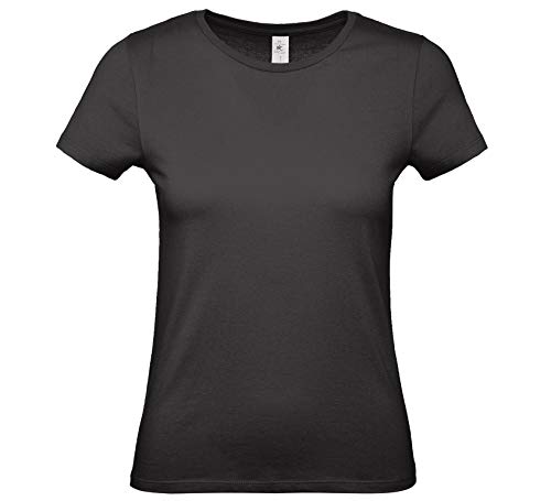 B&C Collection Damen Kurzarm T-Shirt Tragen Sie Casual Cotton Top - Schwarz (L) von B&C