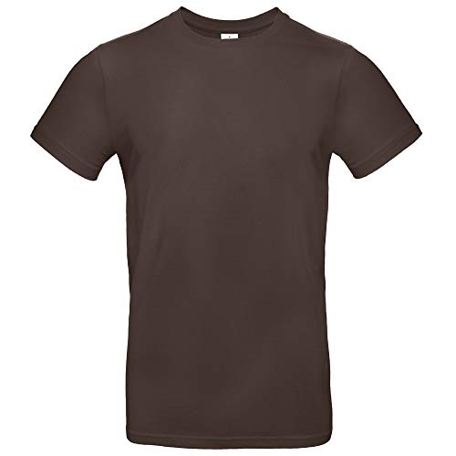 B&C Collection # E190 T-Shirt aus Baumwolle, einfarbig, für Herren, gerade Passform, mittleres Gewicht, Braun XXL von B&C