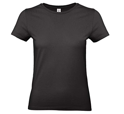 B&C Collection Frauen Kurzarm T-Shirt Tragen Sie Casual Cotton Top - Schwarz (L) von B&C