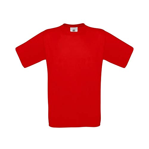 B&C Exact 190 Herren Kurzarm T-Shirt, Kurzarm (4XL) (Rot) von B&C