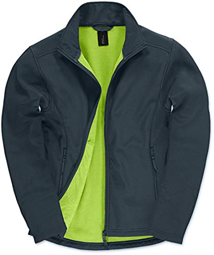 B&C Herren Softshell Jacke JUI62, Größe:L, Farbe:Navy/Neon Green von B&C