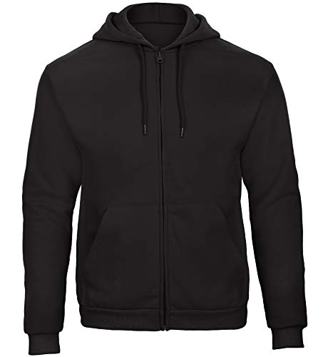 B&C Hooded Full Zip Unisex Sweatshirt Sweatjacke Pullover Kapuzenpullover, Größe:XL, Farbe:Black von B&C