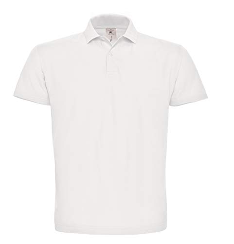 B&C Piqué Herren Polo Shirt - PUI10, Farbe:White, Größe:4XL von B&C