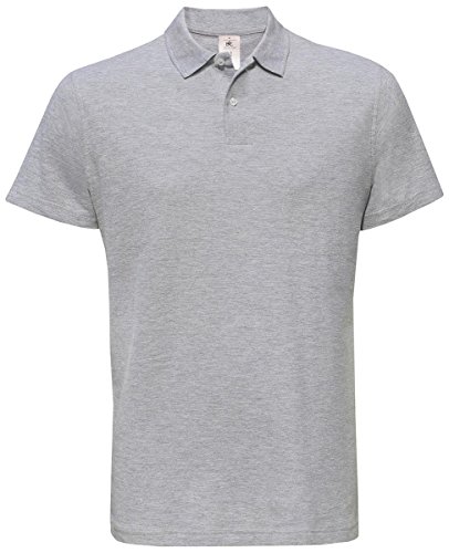 B&C Piqué Herren Polo Shirt - PUI10, Größe:XL, Farbe:Heather Grey von B&C