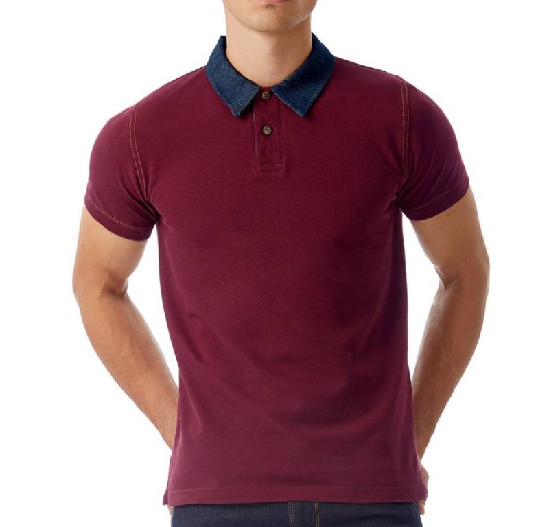 B&C Poloshirt Baumwolle Herren Modern Slim Fit Polohemd S von B&C