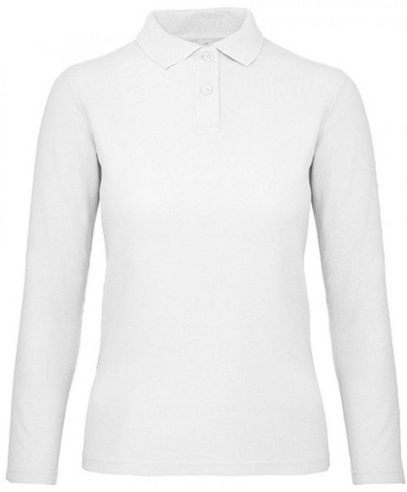 B&C Langarm-Poloshirt Damen Long Sleeve Polo ID.001 / 100 % Baumwollpiqué von B&C