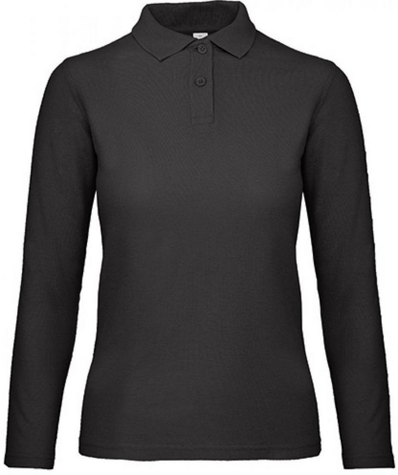 B&C Langarm-Poloshirt Damen Long Sleeve Polo ID.001 / 100 % Baumwollpiqué von B&C