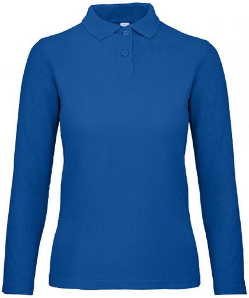 B&C Langarm-Poloshirt Damen Long Sleeve Polo ID.001 / 100 % Baumwollpiqué von B&C