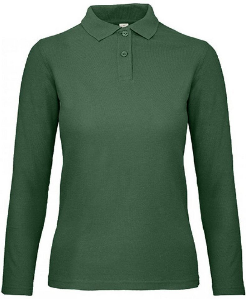 B&C Langarm-Poloshirt Damen Long Sleeve Polo ID.001 / 100 % Baumwollpiqué von B&C