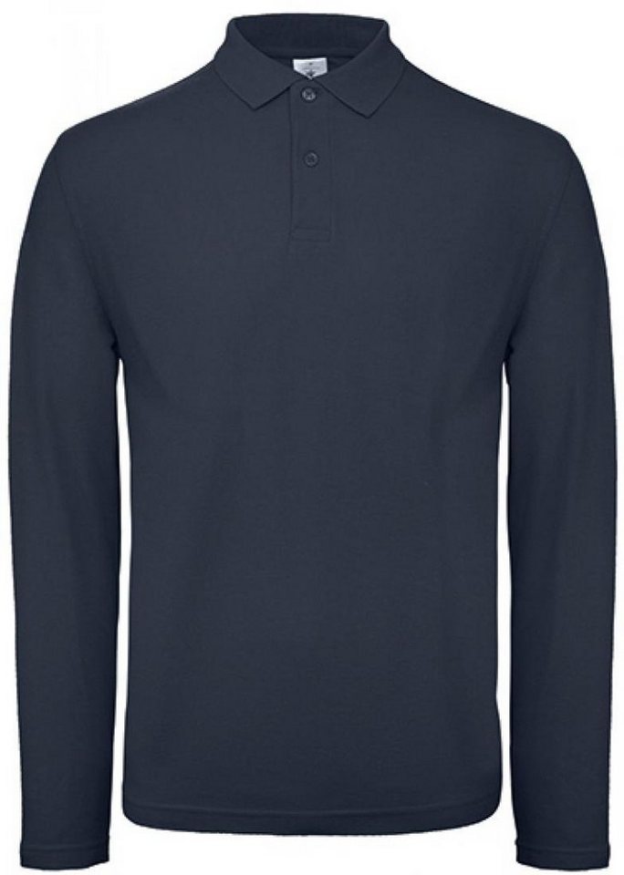 B&C Langarm-Poloshirt Herren Long Sleeve Polo ID.001 / 100 % Baumwollpiqué von B&C