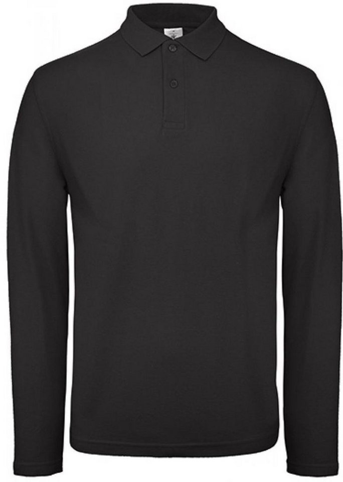 B&C Langarm-Poloshirt Herren Long Sleeve Polo ID.001 / 100 % Baumwollpiqué von B&C