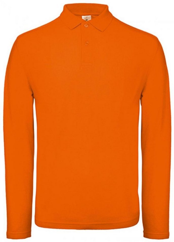 B&C Langarm-Poloshirt Herren Long Sleeve Polo ID.001 / 100 % Baumwollpiqué von B&C