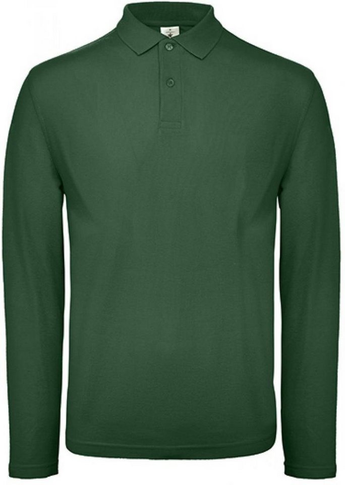 B&C Langarm-Poloshirt Herren Long Sleeve Polo ID.001 / 100 % Baumwollpiqué von B&C
