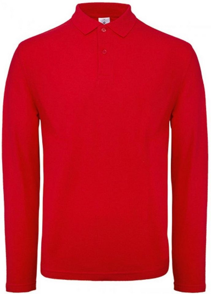 B&C Langarm-Poloshirt Herren Long Sleeve Polo ID.001 / 100 % Baumwollpiqué von B&C